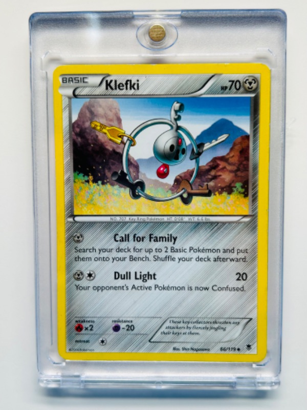 Photo 1 of 987483…Pokémon Klefki card 66/119  in hard plastic case 