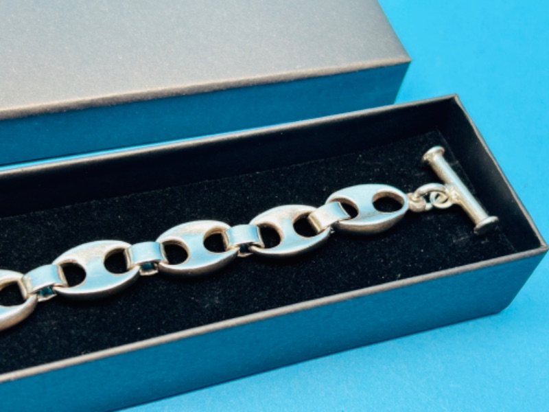 Photo 2 of 987497…sterling silver .925 men’s bracelet 8.5” in gift box -42 grams -used