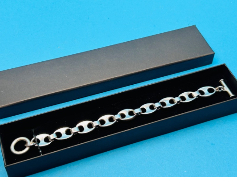 Photo 1 of 987497…sterling silver .925 men’s bracelet 8.5” in gift box -42 grams -used