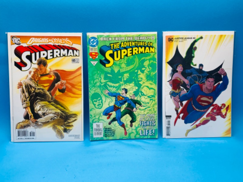 Photo 1 of 987519…3 Superman comics in plastic sleeves 