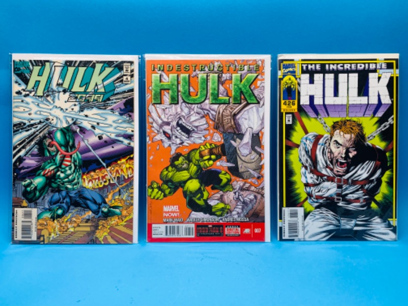 Photo 1 of 987522… 3 hulk comics in plastic sleeves 