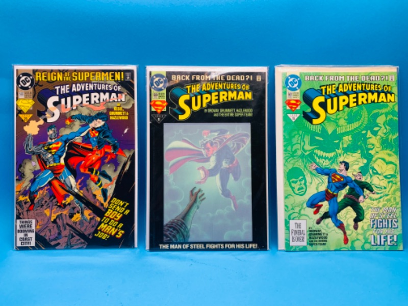 Photo 1 of 987523…3 Superman comics in plastic sleeves 