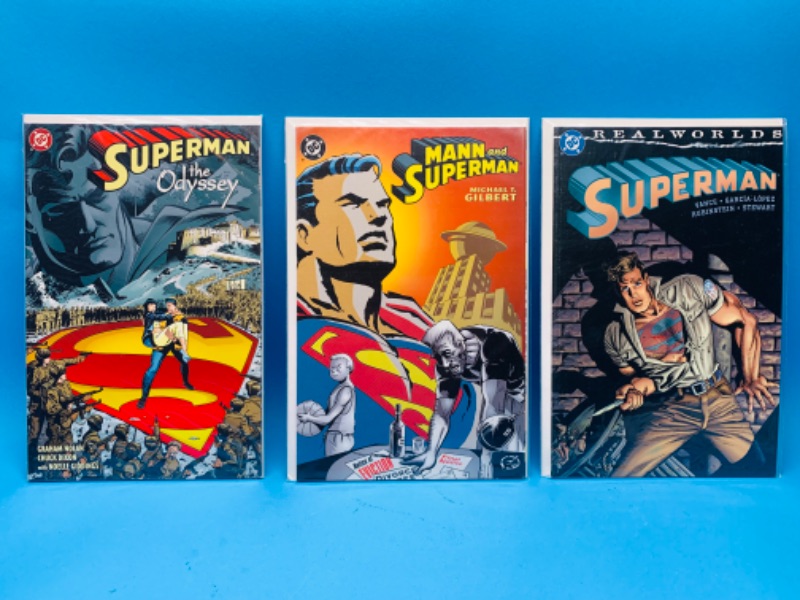Photo 1 of 987524…3 Superman thick comic books in plastic sleeves 