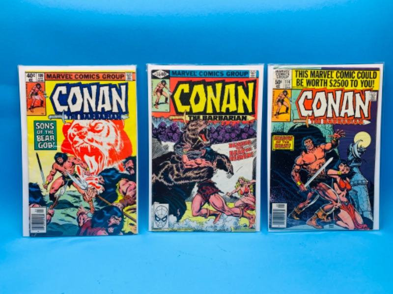 Photo 1 of 987541…3 vintage $.40 and $.50 Conan comics in plastic sleeves 