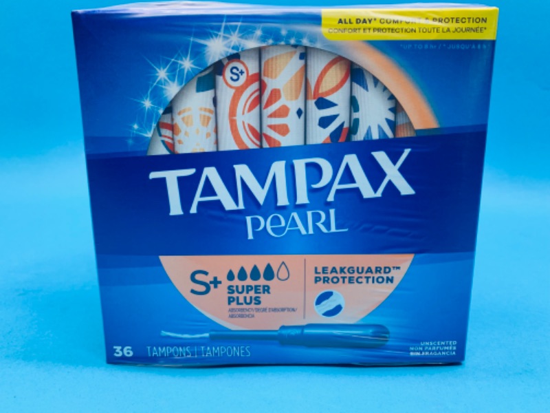 Photo 2 of 987663…3 boxes of Tampax Pearl super plus tampons 36 in each box 