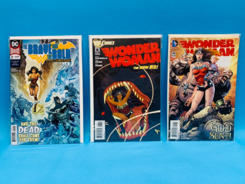 Photo 1 of 987677… 3 Wonder Woman comics in plastic sleeves 