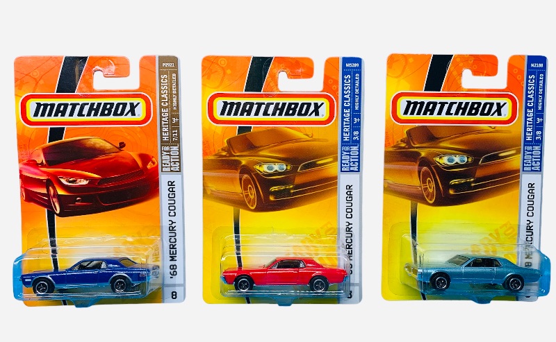 Photo 1 of 987778…3 matchbox die cast 1968 mercury cougar cars