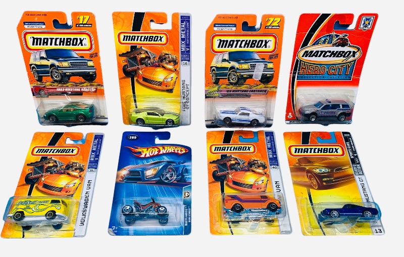 Photo 1 of 987781…package damage- 8 Matchbox die cast cars 