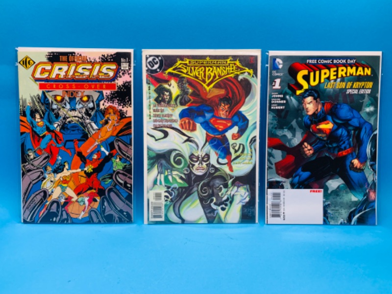 Photo 1 of 987803… 3 Superman comics all #1’s in plastic sleeves 