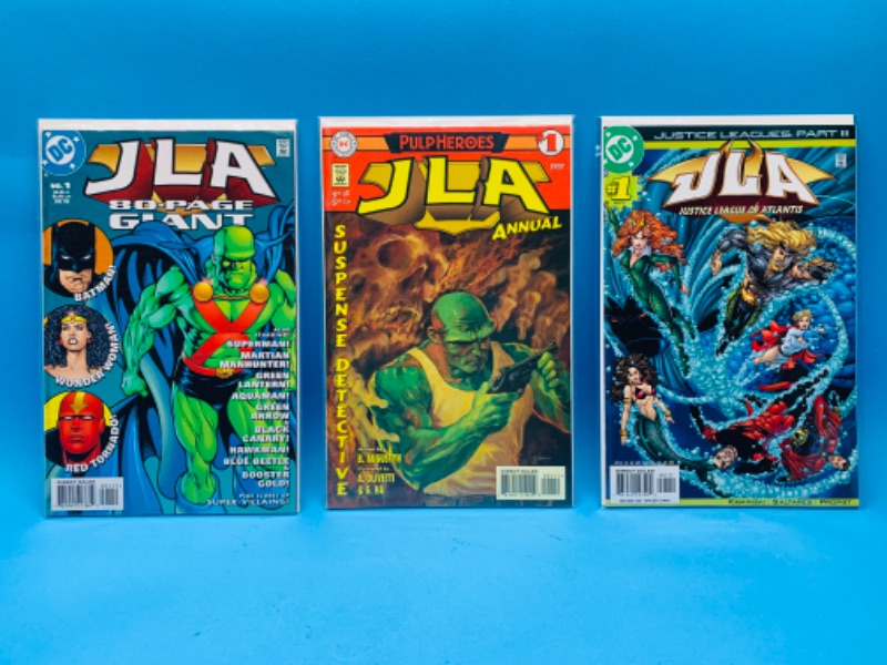 Photo 1 of 987804…3 JLA comics all #1’s in plastic sleeves 