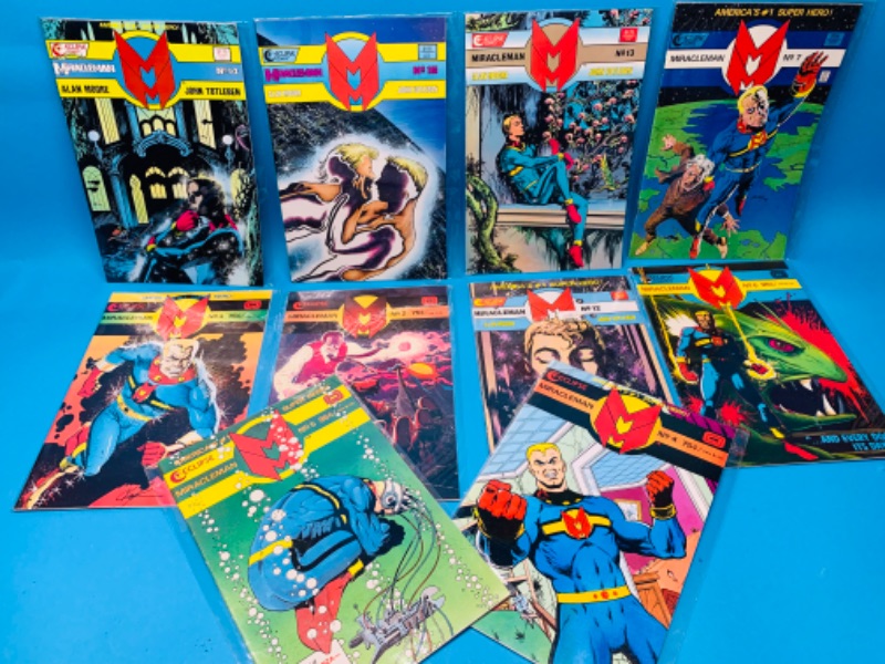 Photo 1 of 987814…10 vintage miracle man comics in plastic sleeves 