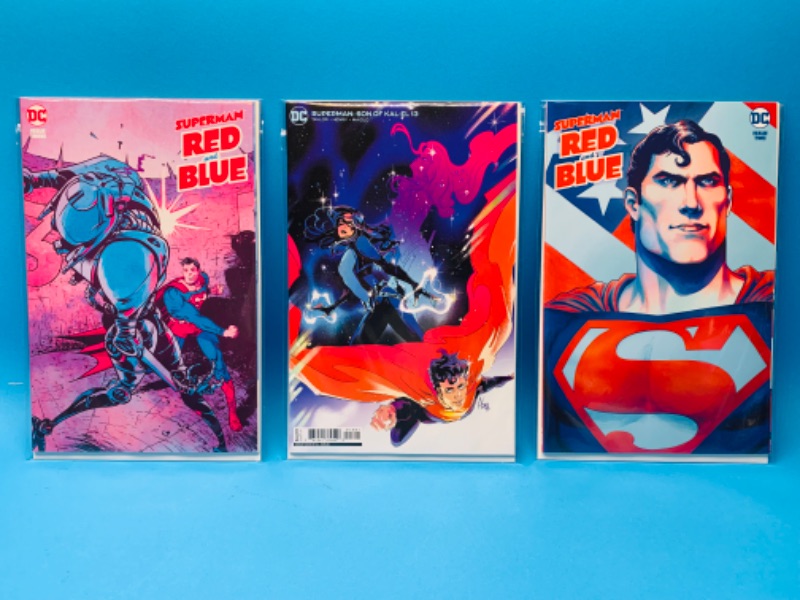Photo 1 of 987819…  3 Superman comics in plastic sleeves 