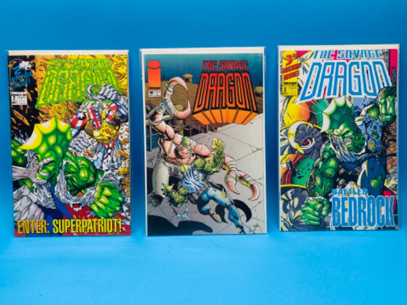 Photo 1 of 987830…3 savage dragon  comics in plastic sleeves 