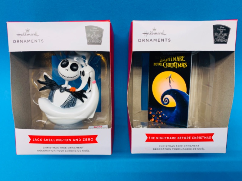 Photo 1 of 988102…  2 hallmark Disney nightmare before Christmas ornaments 