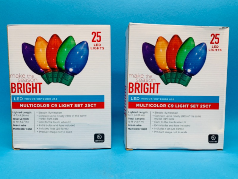 Photo 1 of 988192…2 boxes of multicolored C9 light sets