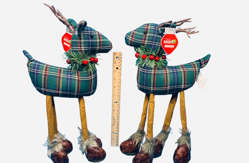 Photo 1 of 988236…2 plaid deer decorations 