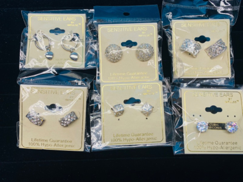 Photo 1 of 988293… 6 pairs of sensitive hypoallergenic pierced earrings 