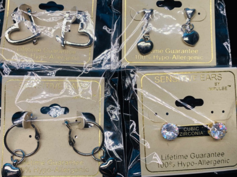 Photo 2 of 988296… 6 pairs of sensitive hypoallergenic pierced earrings 