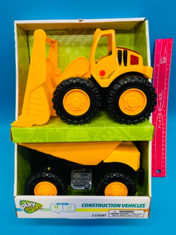 Photo 1 of 988316…2 plastic construction vehicle toys that make sounds 