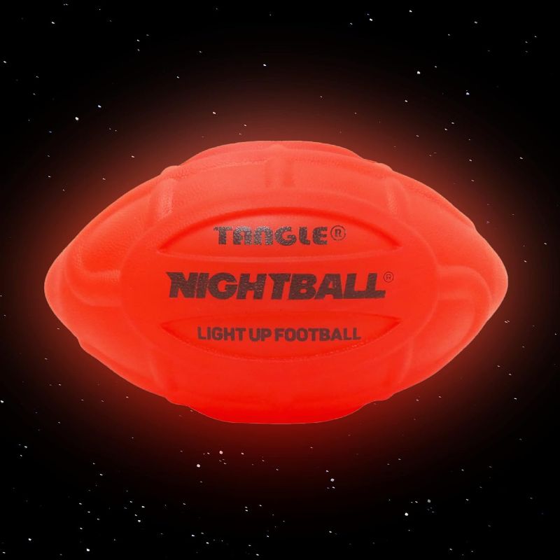 Photo 2 of Nightball Tangle Glow in The Dark Inflatable LED Football - Light up Football with Bright LED Lights - Glow Football for Kids and Adults - Ideal Football Gifts for Teen Boys (Red)