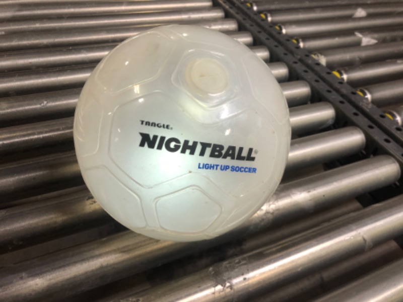 Photo 2 of Nightball Soccer Ball LED Light Up Ball - Glow in The Dark Glow Ball Soccer Ball Gifts - Orange Teal Outdoor and Indoor Soccer Ball - Gifts for Teenage Boys - Gift for Teen White