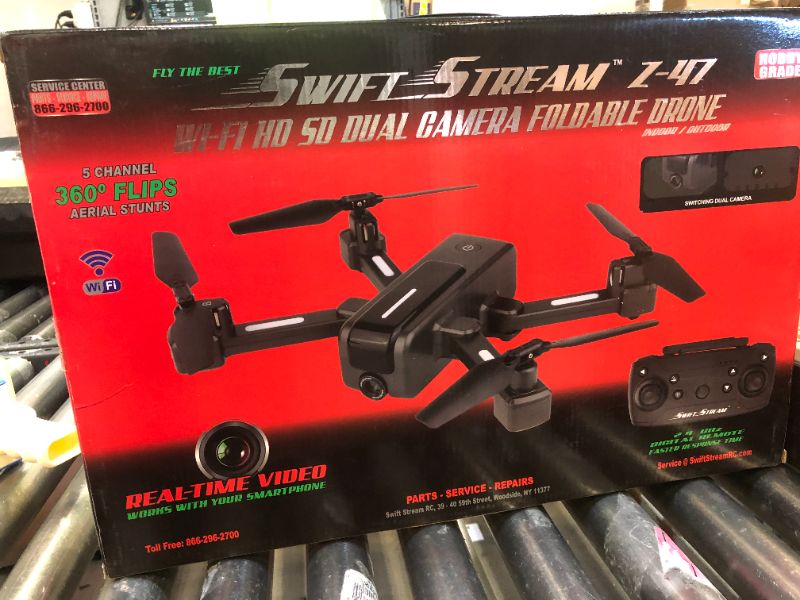 Photo 3 of **MISSING BATTERY**
Swift Stream RC Z-47 Folding Dual-Camera Drone
**MISSING BATTERY**