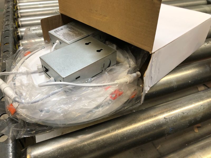 Photo 1 of 2 Pack - 8 Inch 5CCT Ultra-Thin LED Recessed Ceiling Light with Junction Box, 2700K/3000K/3500K/4000K/5000K Selectable, 18W Eqv 125W, Dimmable Canless Wafer Downlight, 1500LM High Brightness -ETL