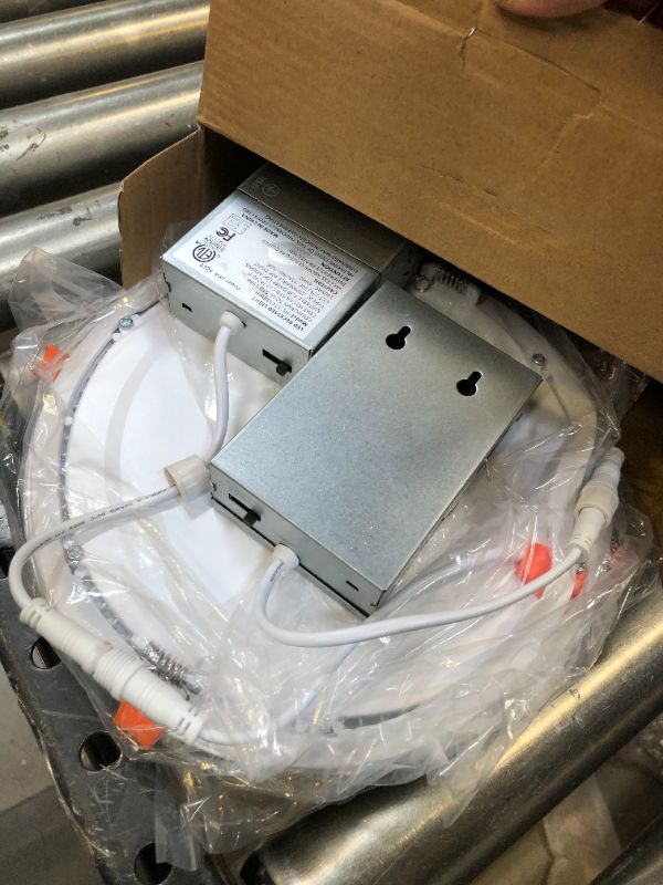 Photo 1 of 2 Pack - 8 Inch 5CCT Ultra-Thin LED Recessed Ceiling Light with Junction Box, 2700K/3000K/3500K/4000K/5000K Selectable, 18W Eqv 125W, Dimmable Canless Wafer Downlight, 1500LM High Brightness -ETL