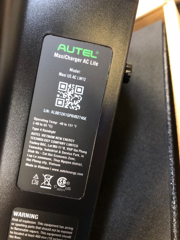 Photo 6 of Autel Home Smart Electric Vehicle (EV) Charger up to 50Amp, 240V, Indoor/Outdoor Car Charging Station with Level 2, Wi-Fi and Bluetooth Enabled EVSE, Hardwired,25-Foot Cable,Sierra Blue