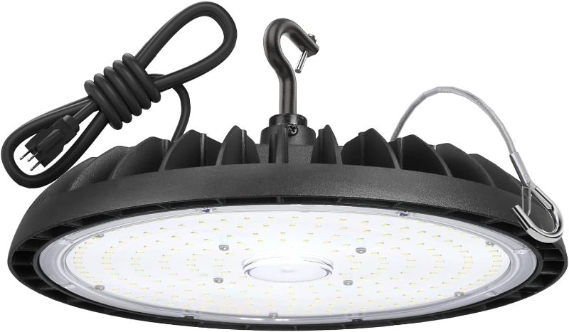 Photo 1 of Led High Bay Light 250W, 5000K Bright High Bay Led Lights 37500LM, Durable UFO Bay Lighting (150LM/W) for Workshop, Garage, 2 PACK