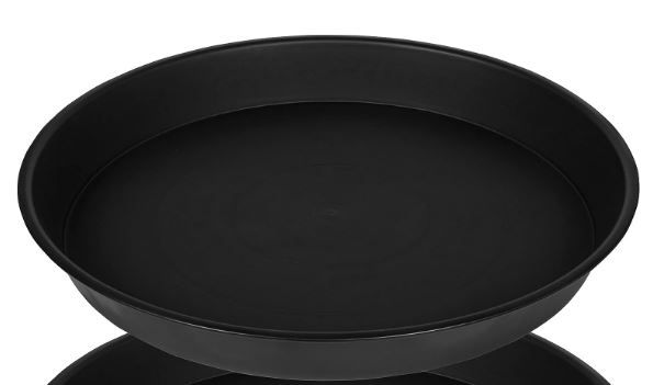 Photo 1 of 14-16 inch Plant Saucer, Heavy Duty Round Plant Trays for Pots, Plastic Plant Water Tray, Flower Plant Saucers for Indoors, Pot Drip Trays for Planter 14-16" (14", Black) 1PC