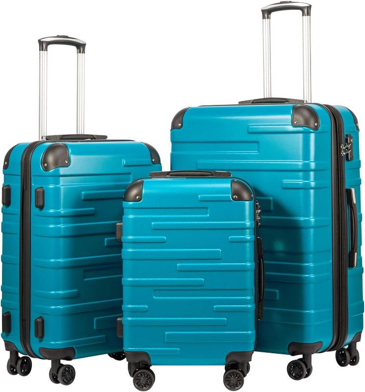 Photo 1 of Coolife Luggage Expandable(only 28") Suitcase 3 Piece Set with TSA Lock Spinner 20in24in28in caribbean blue 