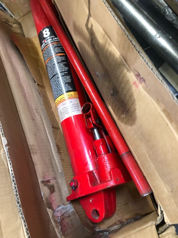 Photo 4 of BIG RED T30808 Torin Hydraulic Long Ram Jack with Double Piston Pump and Clevis Base (Fits: Garage/Shop Cranes, Engine Hoists, and More): 8 Ton (16,000 lb) Capacity, Red 8 Ton Double Pump