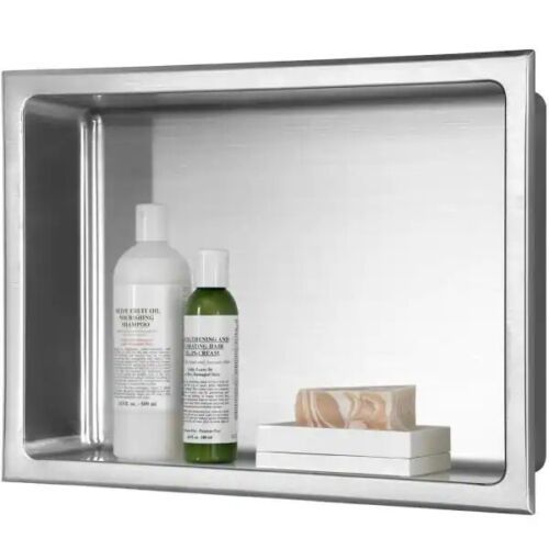 Photo 1 of AKDY 16" x 12" x 4" 18-Gauge Bathroom Shower Wall Niche Brushed Stainless Steel
