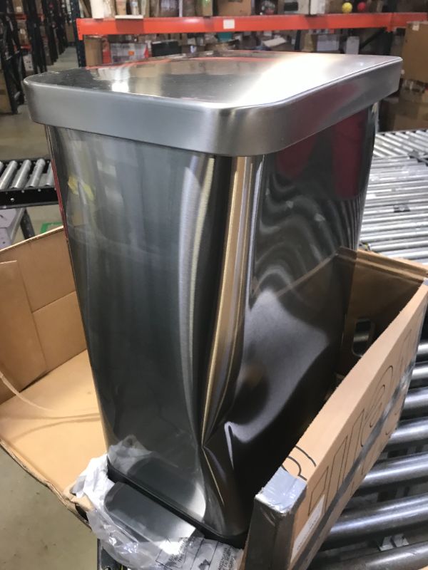 Photo 2 of SW 50L Stainless Steel Step-On Trash Can Slim Shape
