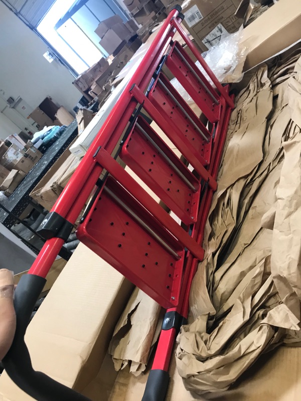 Photo 1 of 4 Step Ladder, Folding Step Stool with Wide Anti-Slip Pedal,Red Lightweight Collapsible 4 Stair Ladder for Adults Home Kitchen Pantry Office