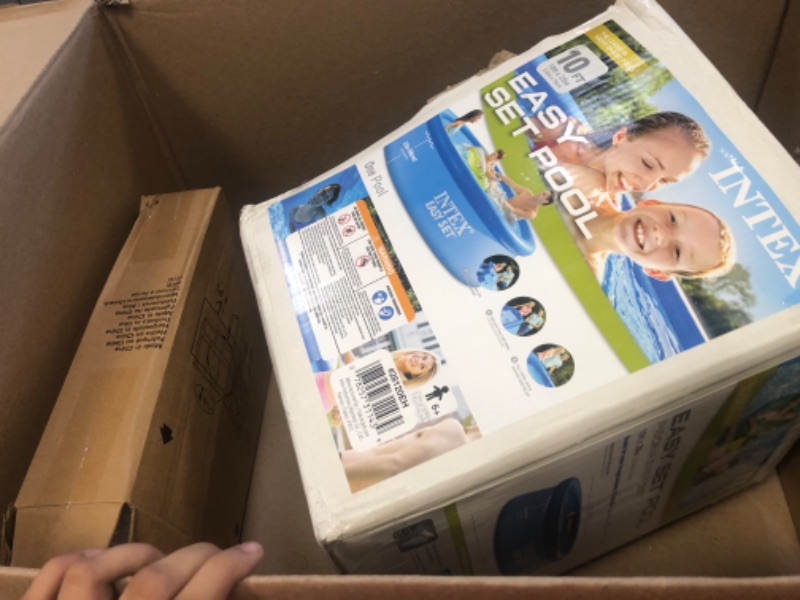 Photo 1 of INTEX 28120EH Easy Set 10 Feet x 30 Inch Inflatable Puncture Resistant Above Ground Swimming Pool 10FT x 30IN Pool Only