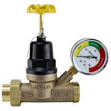 Photo 1 of 1/2 in. FNPT x 3/4 in. MNPT Lead Free Bronze Pressure Reducing Valve with Gauge
