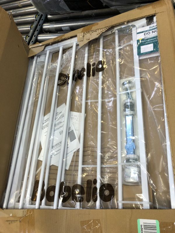 Photo 1 of Babelio Baby Gate for Doorways and Stairs, 26-40 inches Dog/Puppy Gate, Easy Install, Pressure Mounted, No Drilling, fits for Narrow and Wide Doorways, Safety Gate w/Door for Child and Pets White 26-40 Inch (Pack of 1)