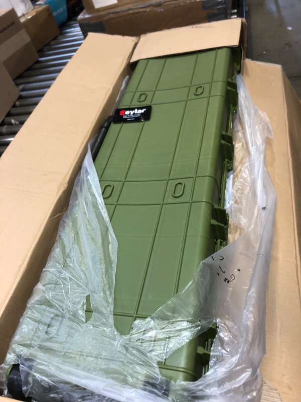 Photo 3 of 53 Inch Eylar Roller Tactical Rifle Hard Case with Foam, Mil-Spec Waterproof Crushproof, Two Rifles Or Multiple Guns, Pressure Valve with Lockable Fittings Green