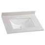 Photo 1 of 31 in. W x 22 in. D Solid Surface Vanity Top in Titanium with White Sink
