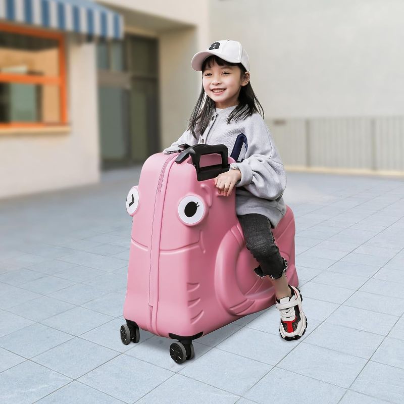 Photo 1 of 20" Children's Ride On Luggage, Kid's Trolley Suitcase with Universal Wheels and Password Lock, Carry On