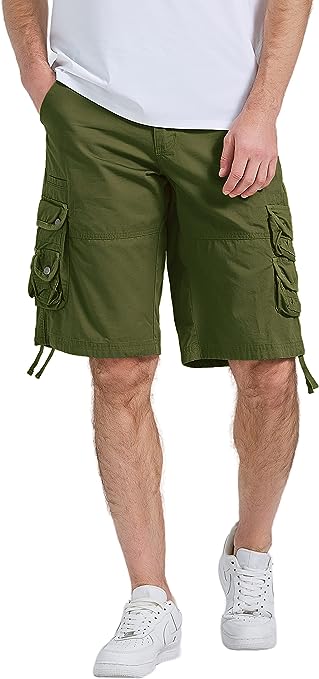 Photo 1 of cocoFleur Men's Cargo Short Cotton Relaxed Fit Lightweight Multi Pocket
