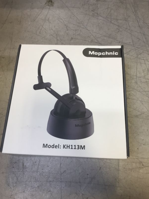 Photo 1 of Mopchnic Bluetooth Headset, Wireless Headset with Upgraded Microphone AI Noise Canceling, On Ear Bluetooth Headset with USB Dongle for Office Call Center Skype Zoom Meeting Online Class Trucker