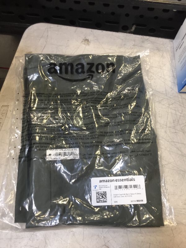 Photo 1 of Amazon Essentials Men's Classic-Fit Stretch Golf Short (Available in Big & Tall) Polyester Blend Olive 38