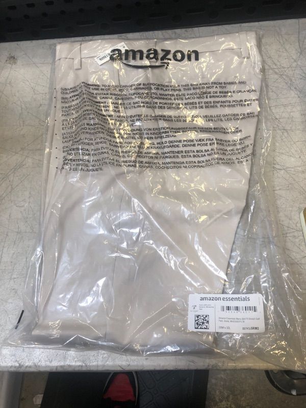 Photo 1 of Amazon Essentials Men's Slim-Fit Stretch Golf Pant Polyester Blend Stone 35W x 32L