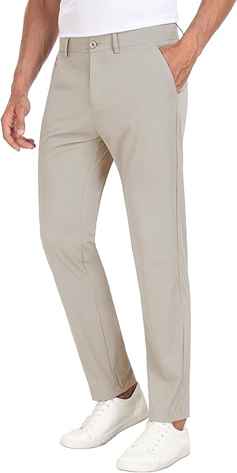 Photo 1 of Amazon Essentials Men's Slim-Fit Stretch Golf Pant Polyester Blend Stone 35W x 32L