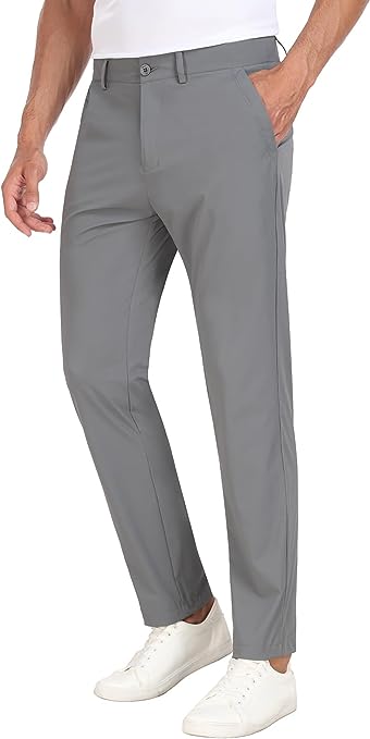 Photo 1 of Hody Lovy Mens Golf Pants Stretch Slim fit Hiking Work Dress Pants Quick Dry Lightweight Casual Business Comfort with Pockets 36W X 32L
