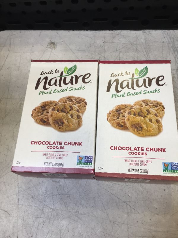 Photo 2 of 2 PACK --- Back to Nature Cookies, Non-GMO Chocolate Chunk, 9.5 Ounce Chocolate Chunk Cookies- BEST BY- 09/2023