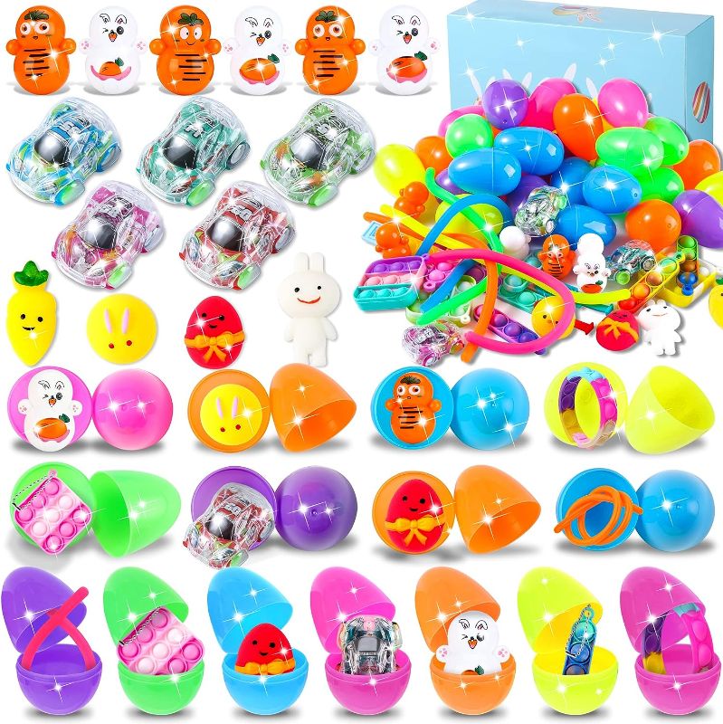 Photo 1 of 30Pack Party Favors for Kids,Classroom Events Pinata and Goodie Bag Stuffers,Carnival Prizes,Basket Stuffers for Toddler, Plastic Eggs with 30 Toys Insides(Total 60pcs
